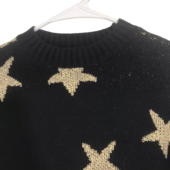 NWT Old Navy Star Sweater Girl's M 8 Black Gold Long Sleeve - Picture 7 of 7